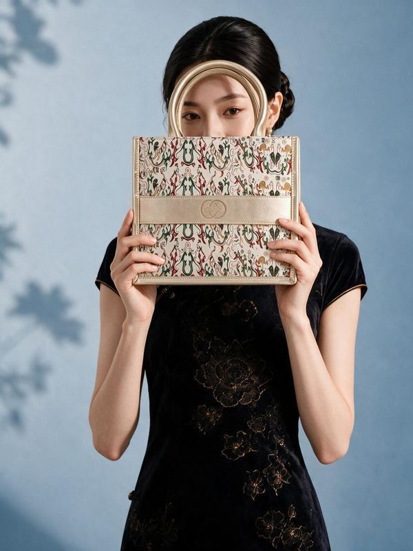 Square Tote of Han‑Dynasty Brocade